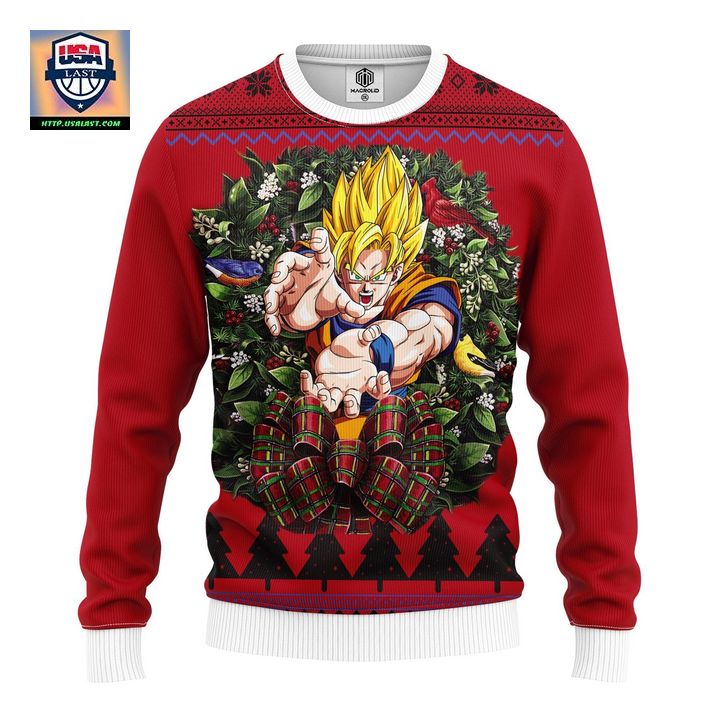 Son Goku Super Saiyan 2 Noel Mc Ugly Christmas Sweater Thanksgiving Gift