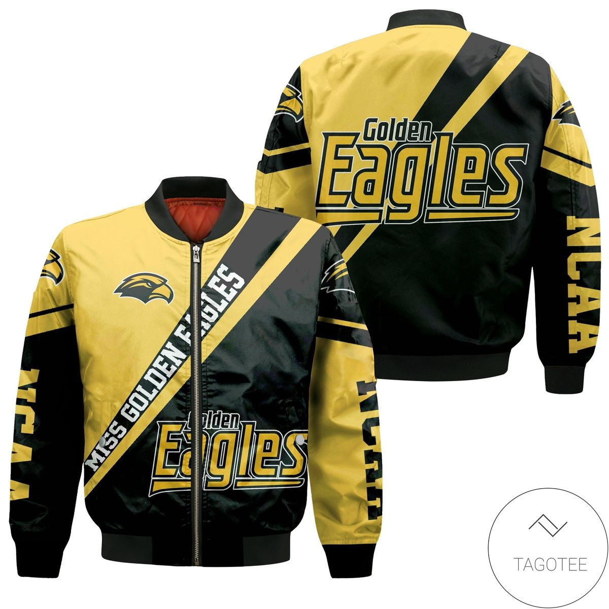 Southern Miss Golden Eagles Cross Style Bomber Jacket | NCAA College Team Jacket for Men & Women | Sports Fan Gift