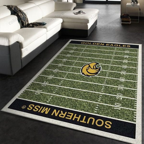 Southern Miss Golden Eagles Team Home Field 3D Rectangle Area Rug – Full Print Carpet For Living Room & Bedroom Home Decor