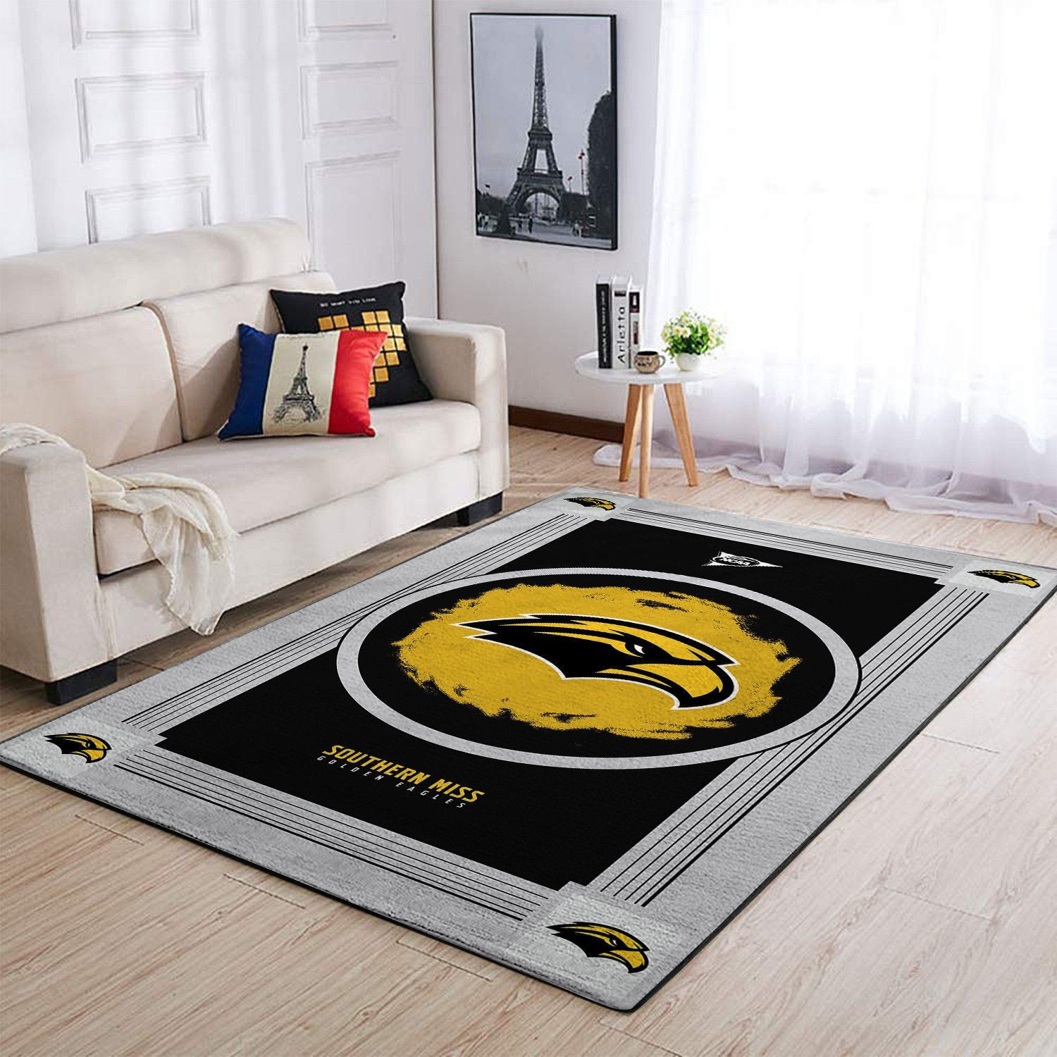 Southern Miss Golden Eagles Team Logo Nice Gift Rectangle Area Rug – Full Print Carpet For Living Room & Bedroom Home Decor