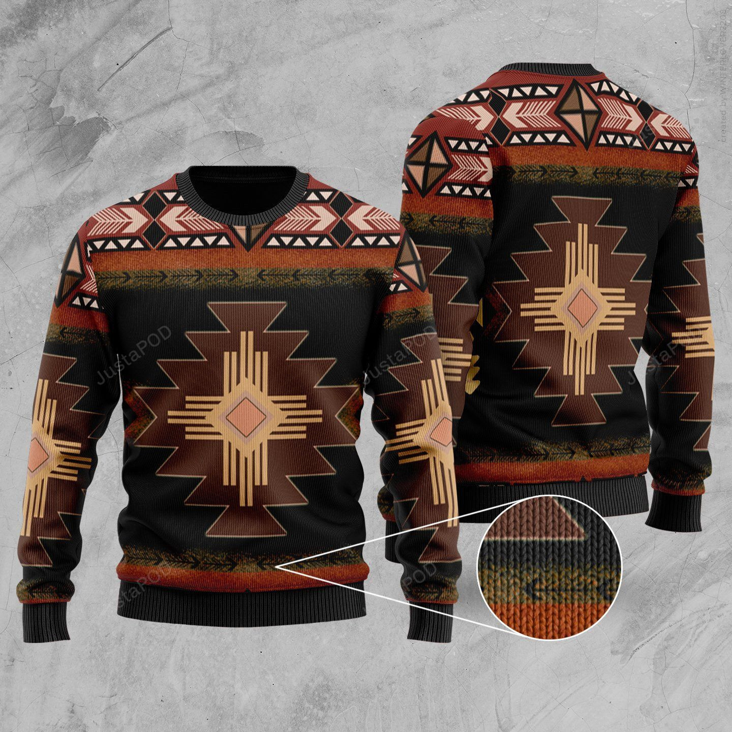 Southwest Brown Symbol Ugly Christmas Sweater, Perfect Holiday Gift