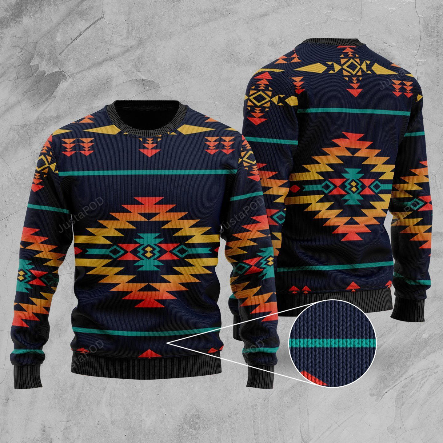 Southwest Navajo Vector Ugly Christmas Sweater, Perfect Holiday Gift