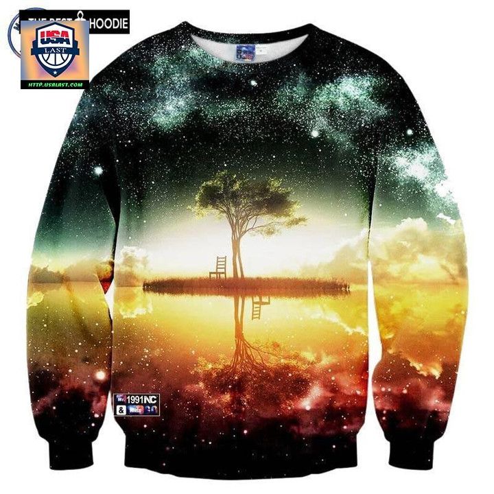 Space Galaxy 3D Sweater Men 3D Hoodies Harajuku Style Funny Print Nightfall Trees Hombre Sudadera