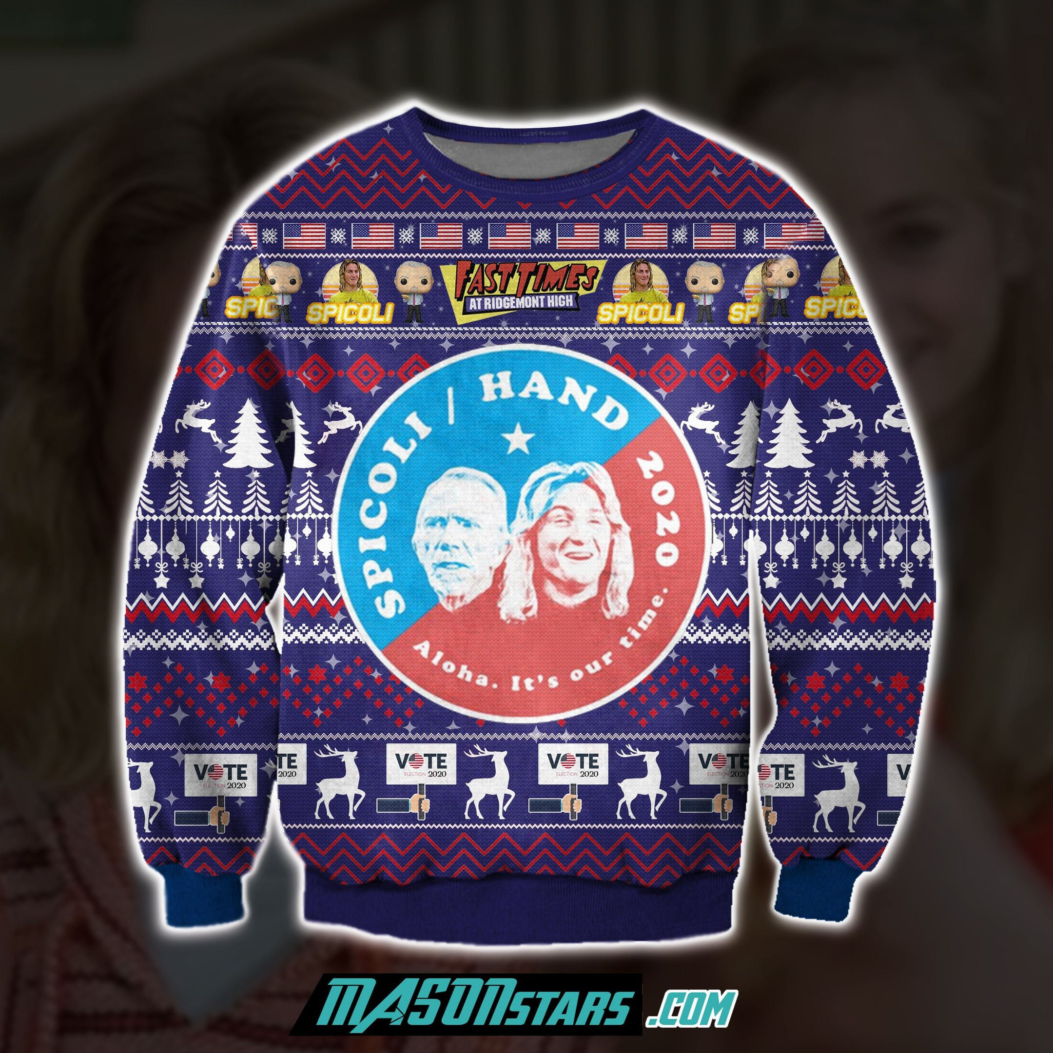 Spicoli 2020 Aloha Its Our Time For Unisex Ugly Christmas Sweater,