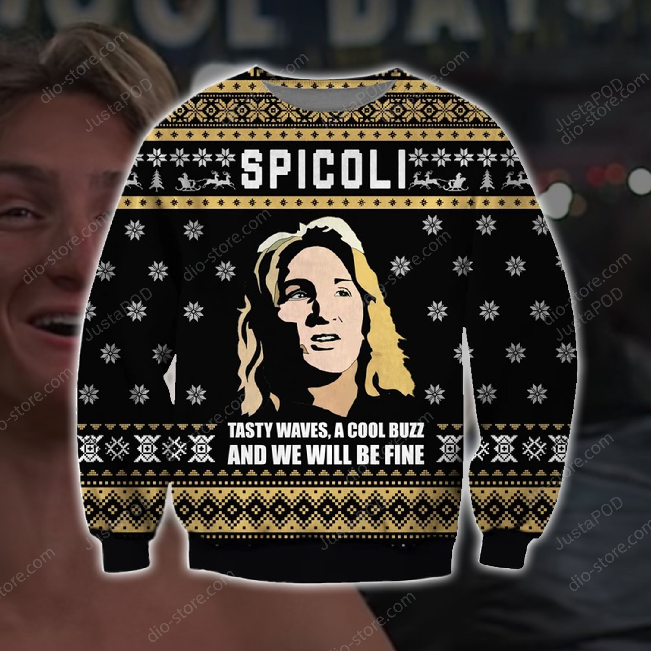Spicoli Knitting Pattern 3D Print Ugly Christmas Sweater,