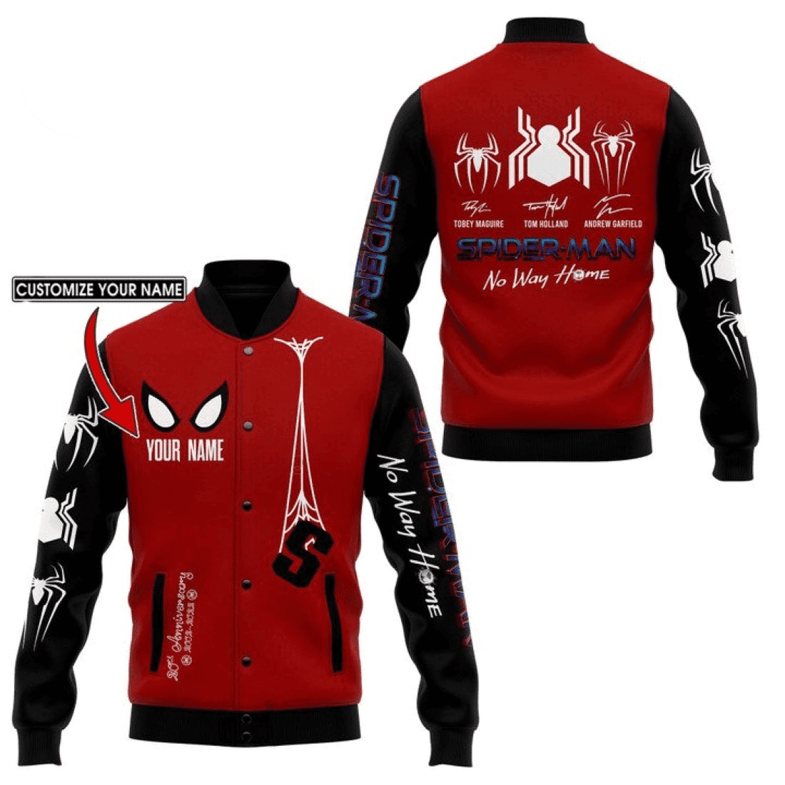 Spider Man No Way Home Personalized Baseball Jacket for Men & Women | Superhero Fan Gift