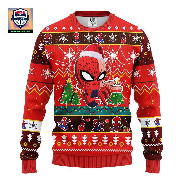 Spiderman Chibi Ugly Christmas Sweater Red Amazing Gift Idea Thanksgiving Gift