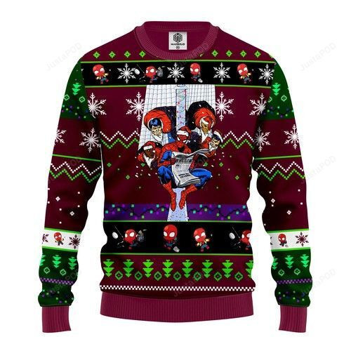 Spiderman Christmas Pattern For Spiderman Lovers Ugly Christmas Sweater, Perfect Holiday Gift