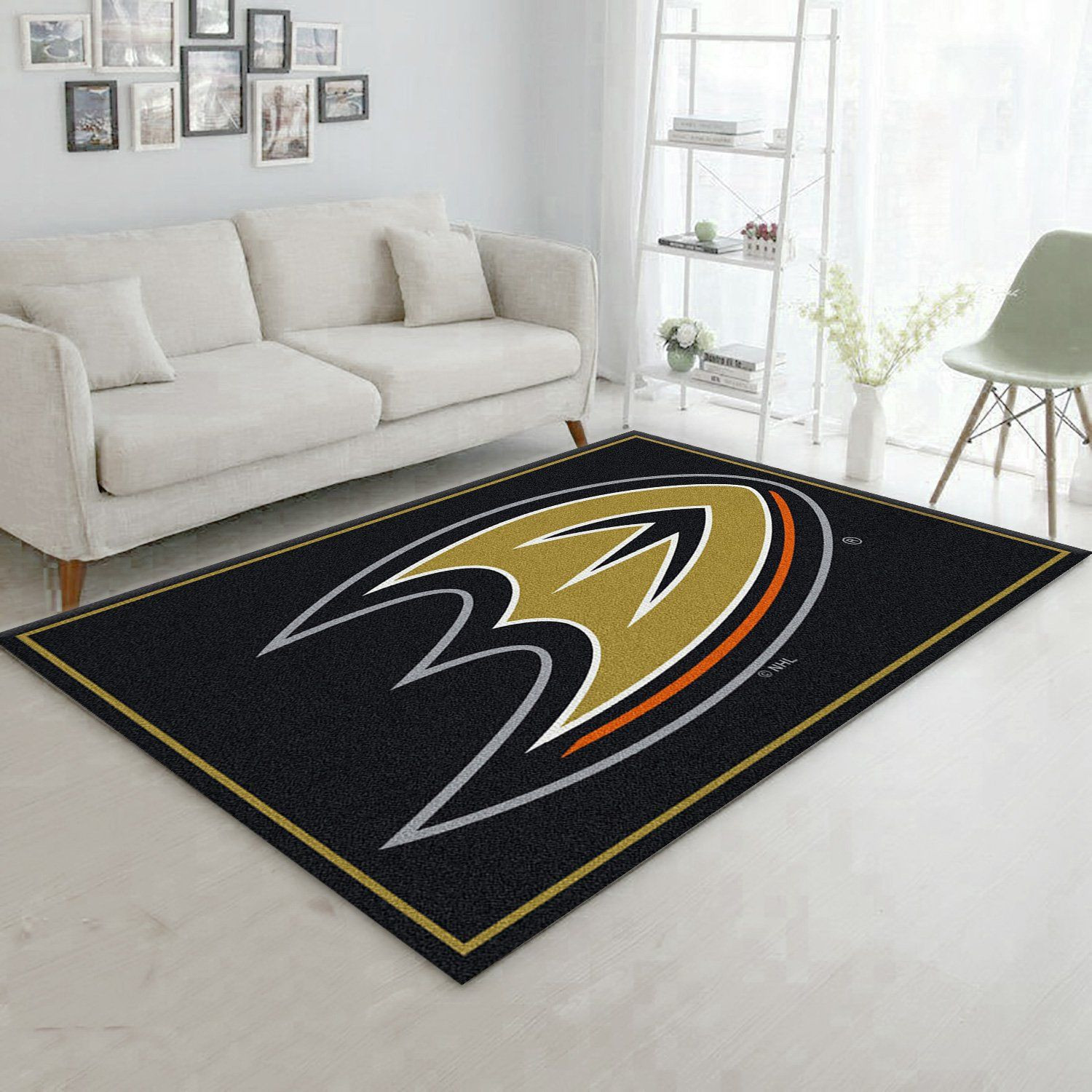 Spirit Anaheim Ducks Team Logo Rectangle Area Rug – Full Print Carpet For Living Room & Bedroom Home Decor