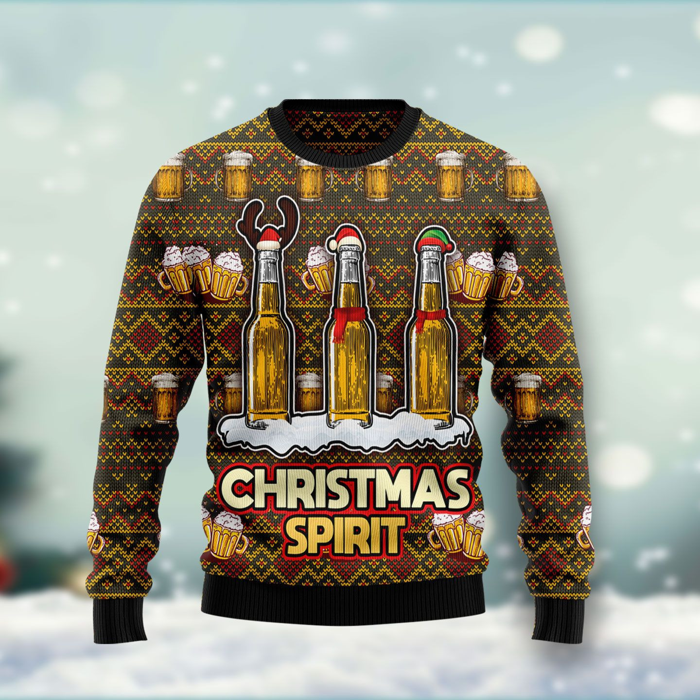 Spirit Beer Ugly Christmas Sweater, Perfect Holiday Gift