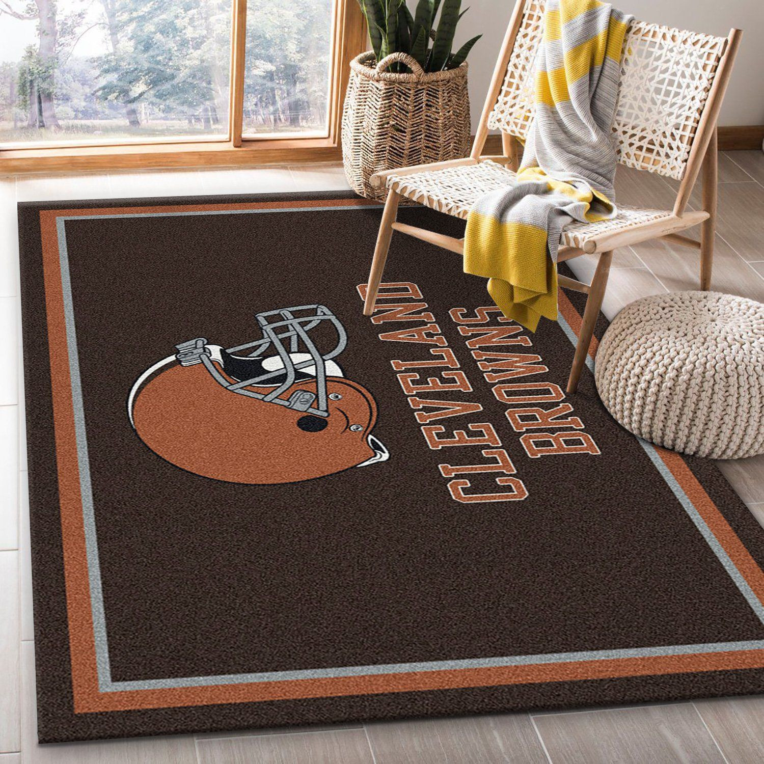 Spirit Cleveland Browns Rectangle Area Rug – Full Print Carpet For Living Room & Bedroom Home Decor