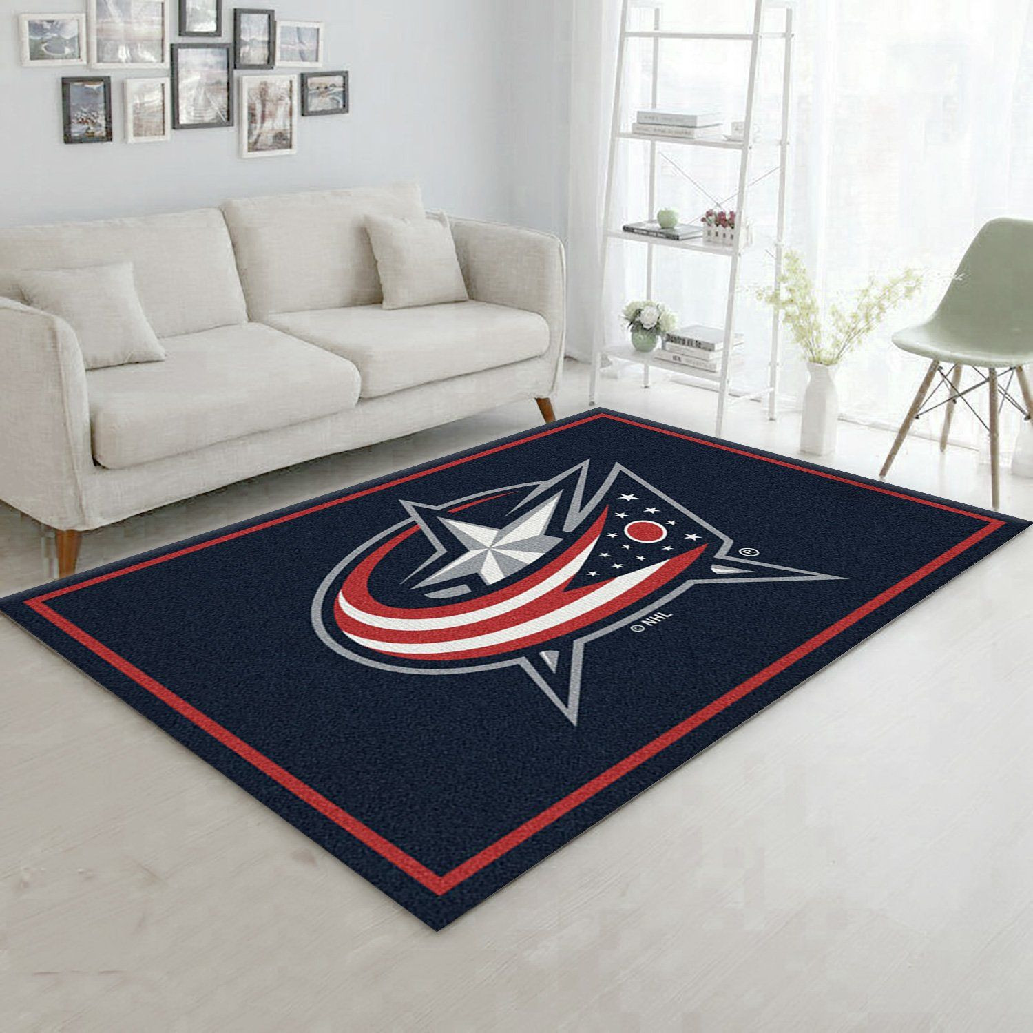 Spirit Columbus Bluejackets Rectangle Area Rug – Full Print Carpet For Living Room & Bedroom Home Decor