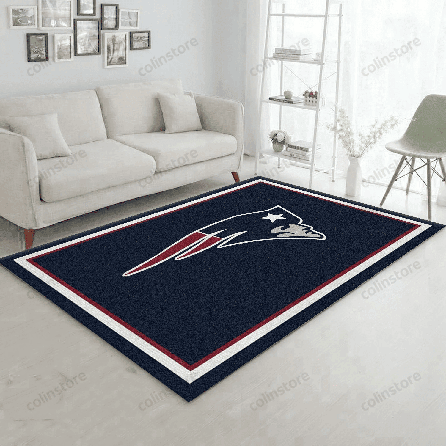Spirit New England Patriots Rectangle Area Rug – Full Print Carpet For Living Room & Bedroom Home Decor