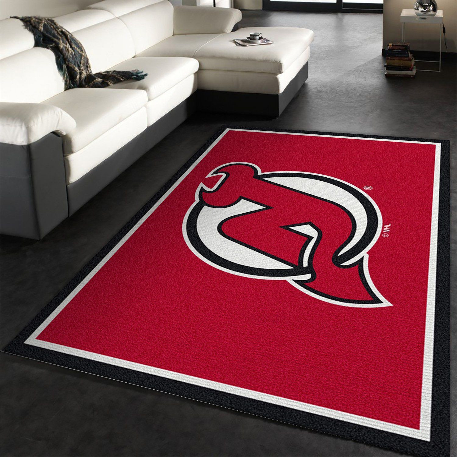 Spirit New Jersey Devils Rectangle Area Rug – Full Print Carpet For Living Room & Bedroom Home Decor