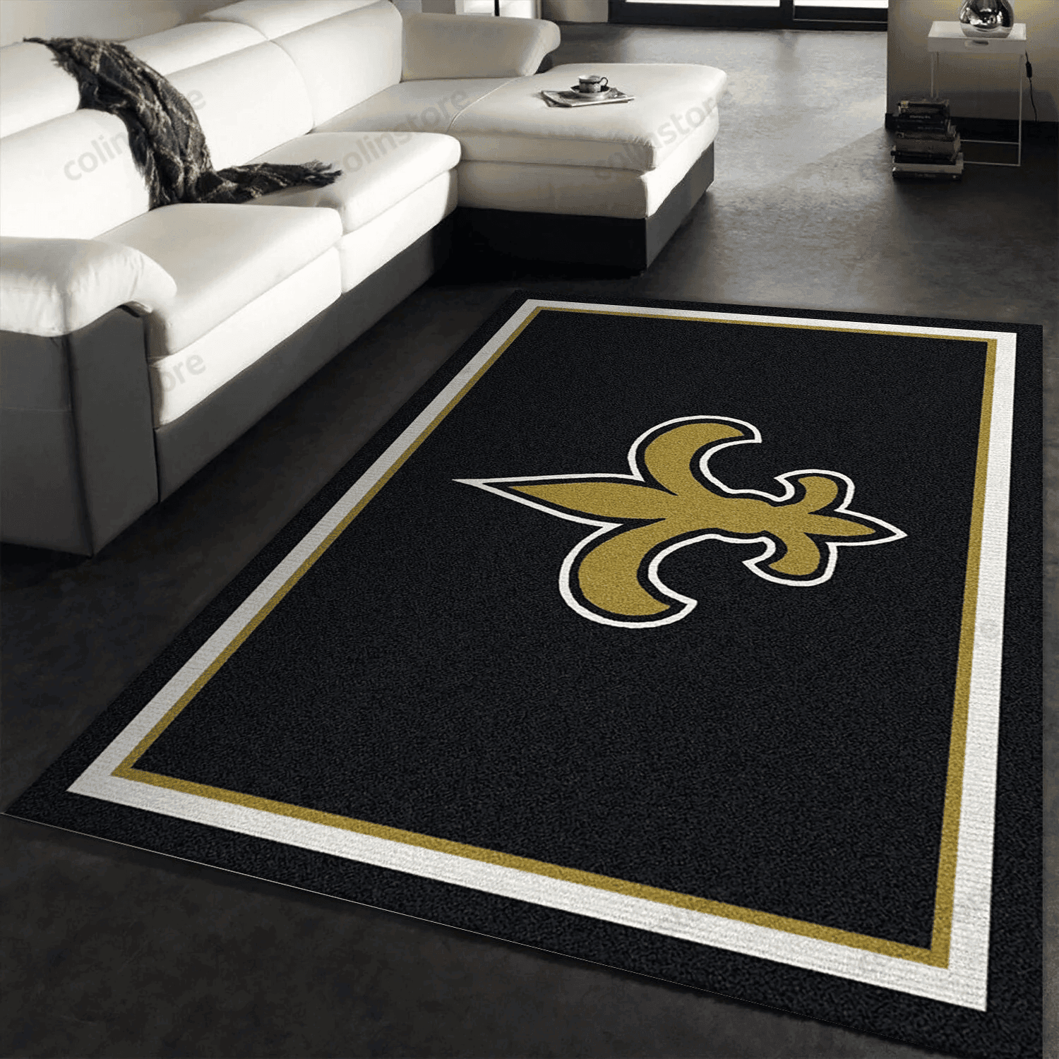 Spirit New Orleans Saints Rectangle Area Rug – Full Print Carpet For Living Room & Bedroom Home Decor