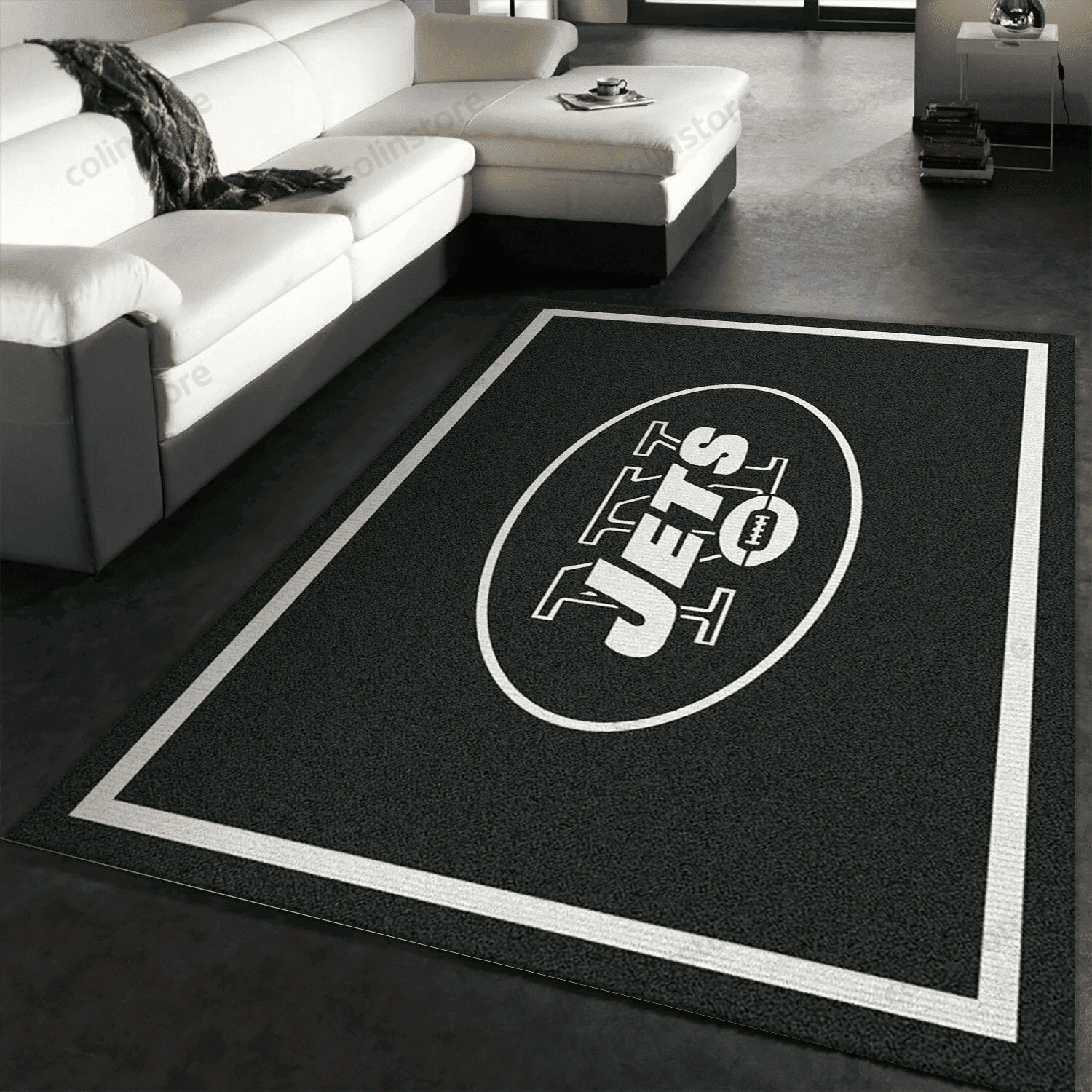 Spirit New York Jets Rectangle Area Rug – Full Print Carpet For Living Room & Bedroom Home Decor