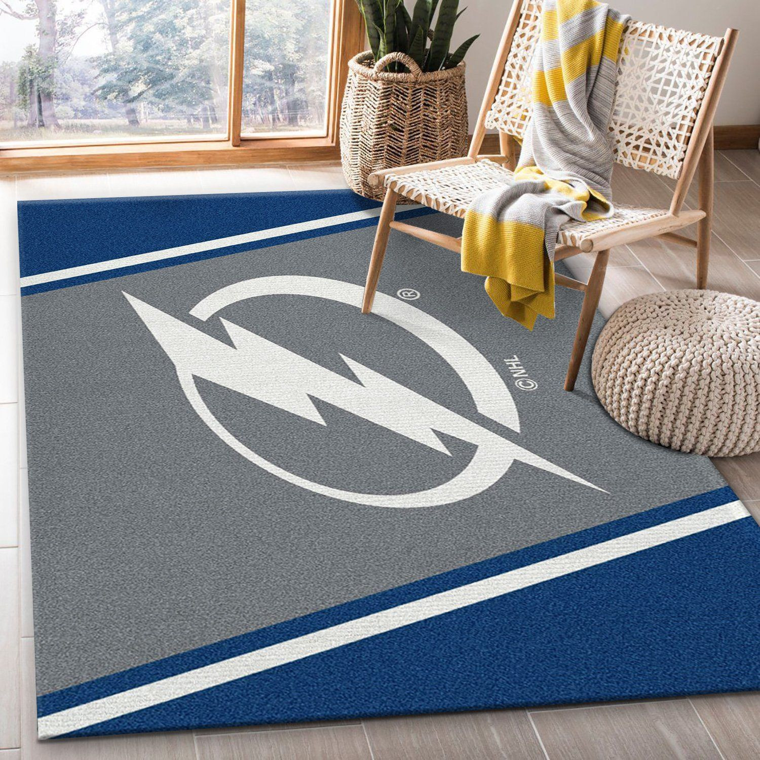 Spirit Tampa Bay Lightning Rectangle Area Rug – Full Print Carpet For Living Room & Bedroom Home Decor