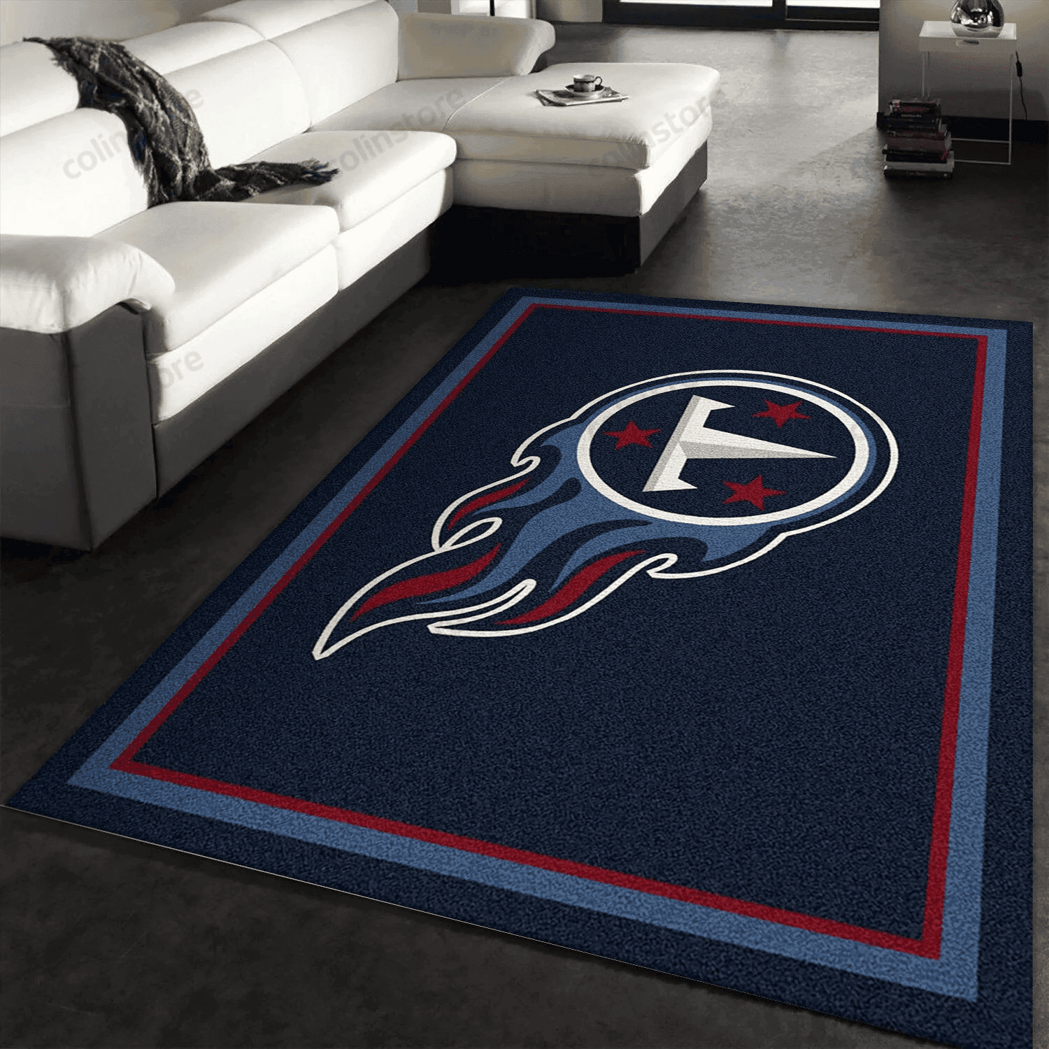 Spirit Tennessee Titans Rectangle Area Rug – Full Print Carpet For Living Room & Bedroom Home Decor