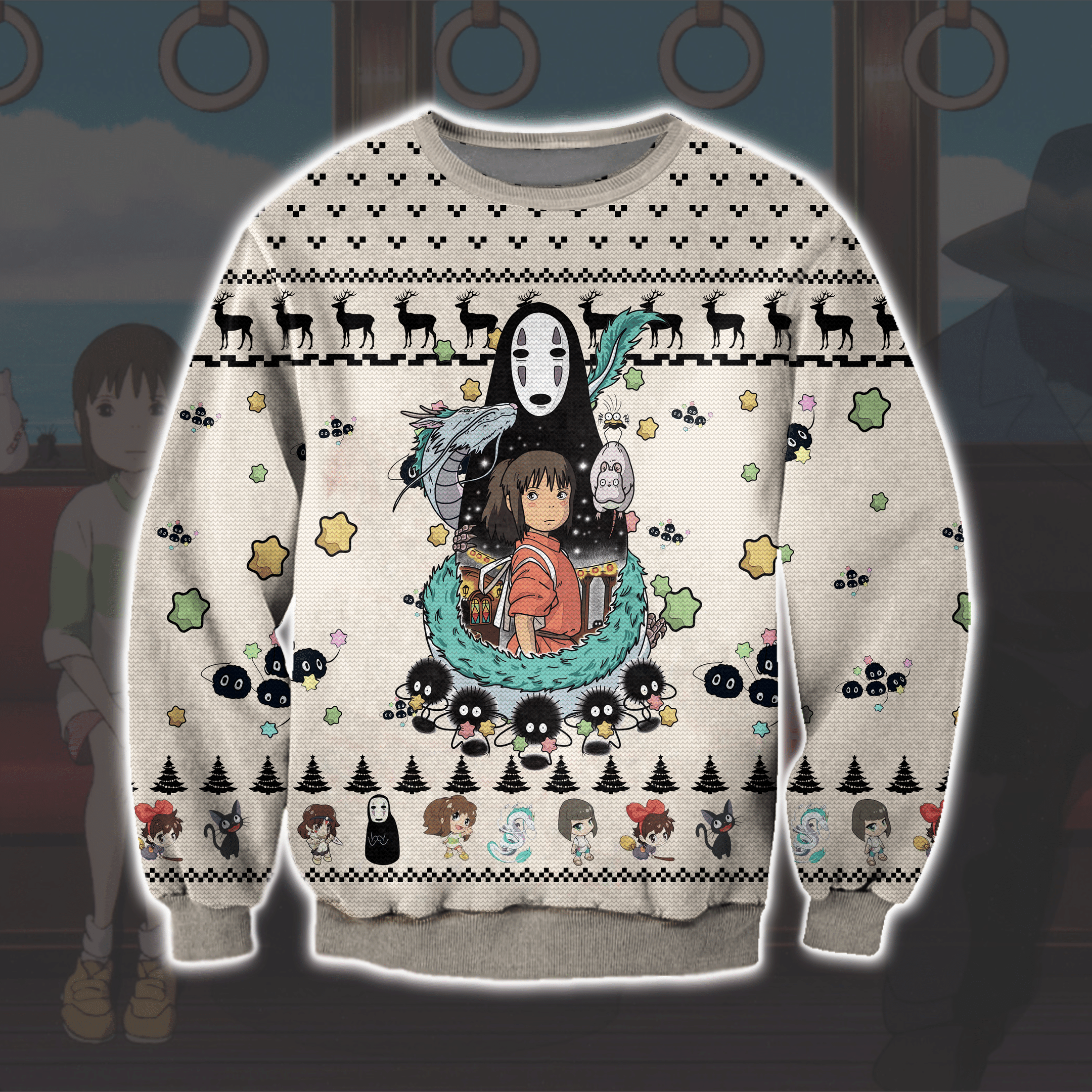Spirited Away Studio Ghibli 3D Print Ugly Christmas Sweater