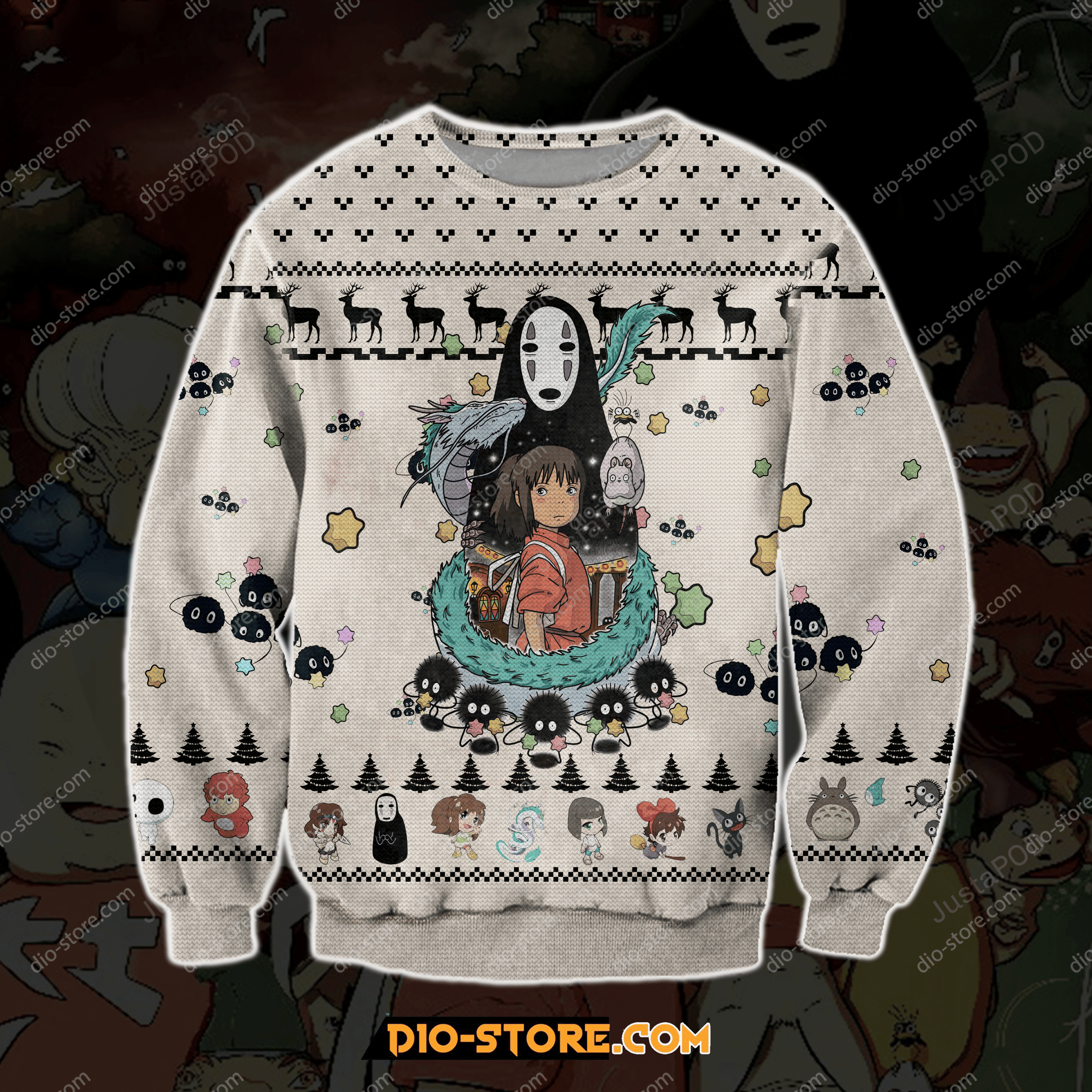 Spirited Away Studio Ghibli Ugly Christmas Sweater, Perfect Holiday Gift