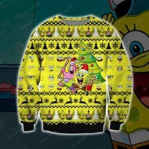 Spongebob 3D All Over Print Christmas Sweater, Ugly Christmas Sweater, Perfect Holiday Gift