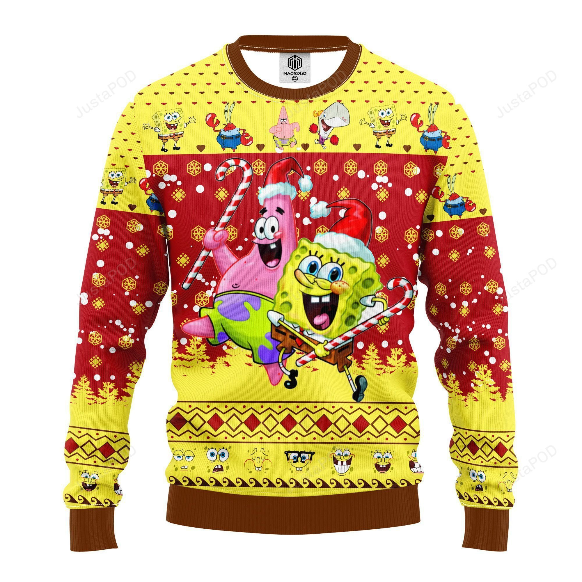 Spongebob Patrick Ugly Christmas Sweater, Perfect Holiday Gift