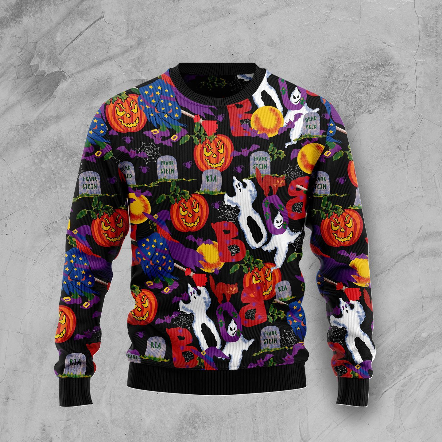 Spooky Boo Halloween Ugly Christmas Sweater,
