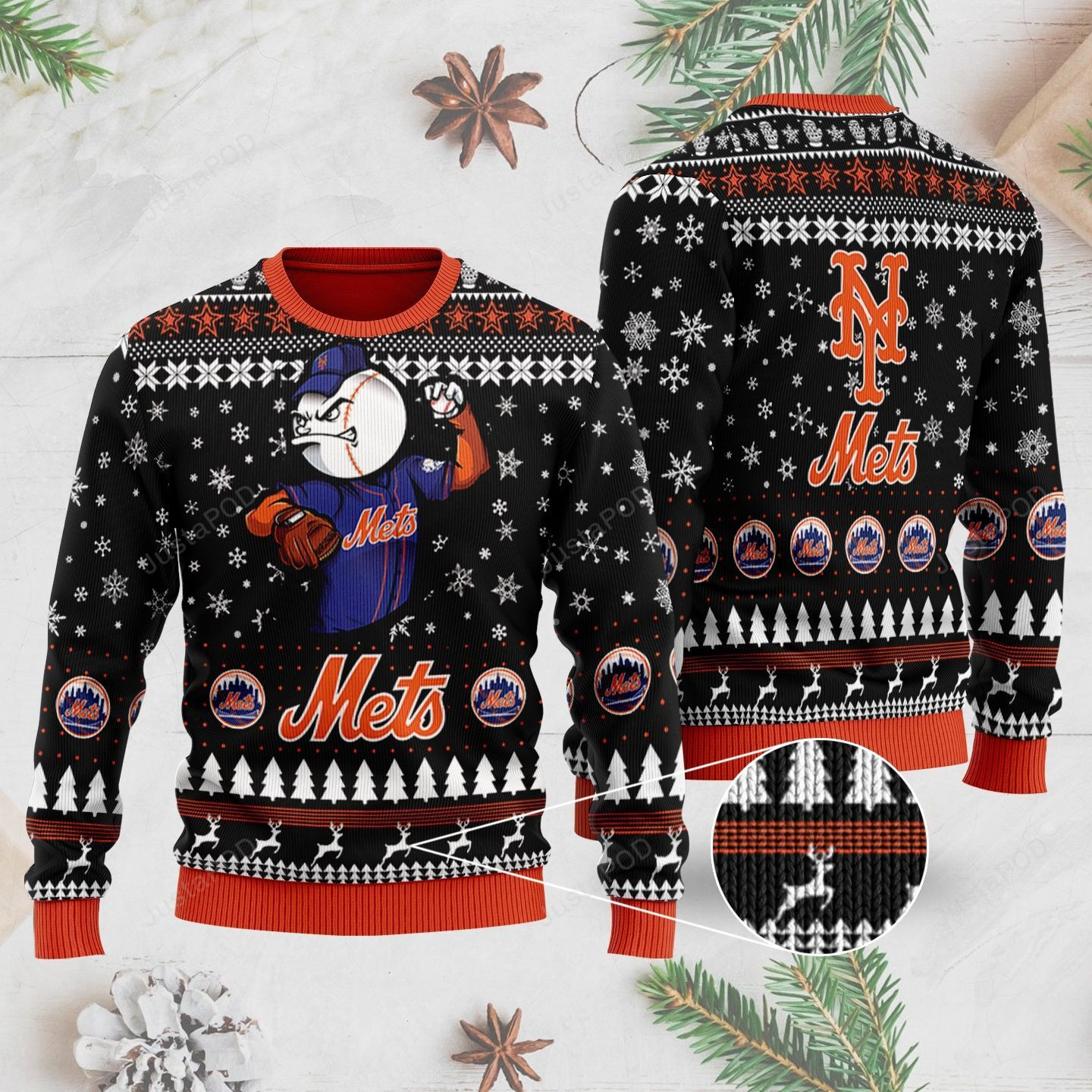 Sports Baseball Team New York Mets With The Mascot Mr. Met Ugly Christmas Sweater Perfect Holiday Gift