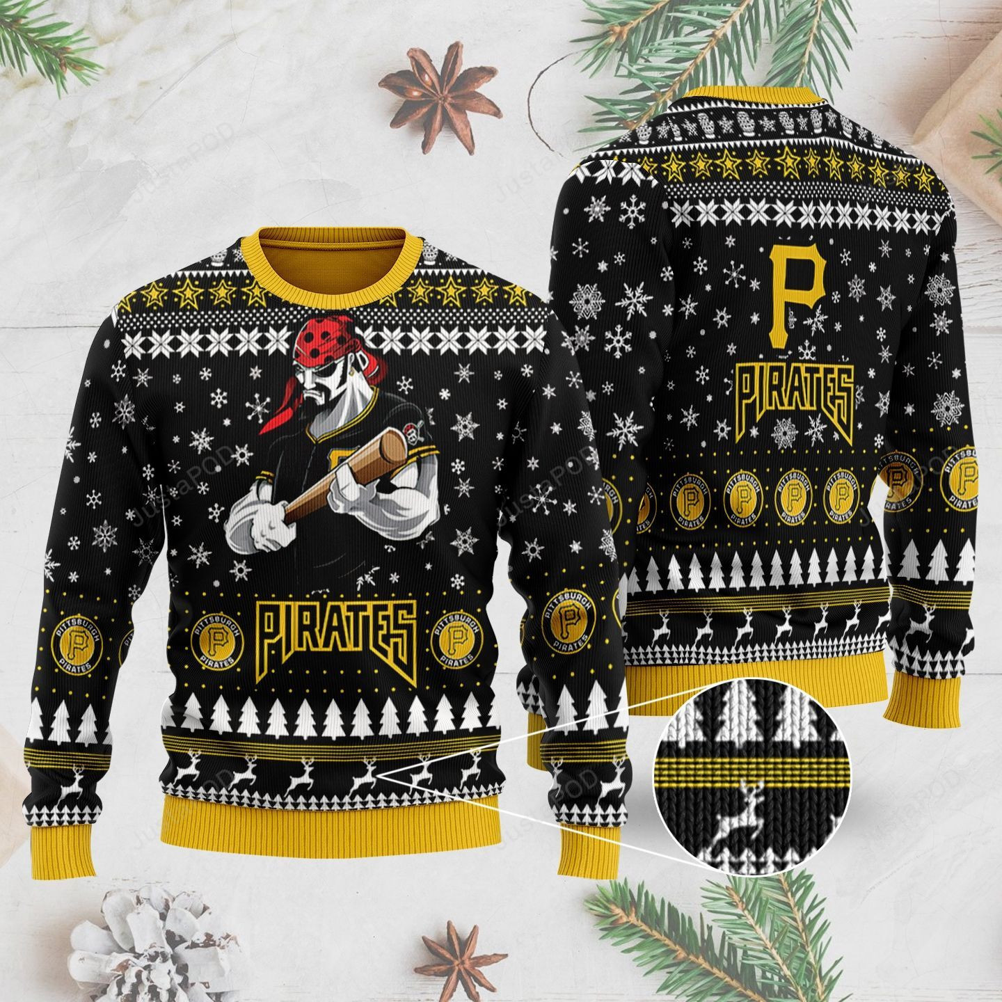 Sports Baseball Team Pittsburgh Pirates With Buccaneer The Mascot Ugly Christmas Sweater, Perfect Holiday Gift