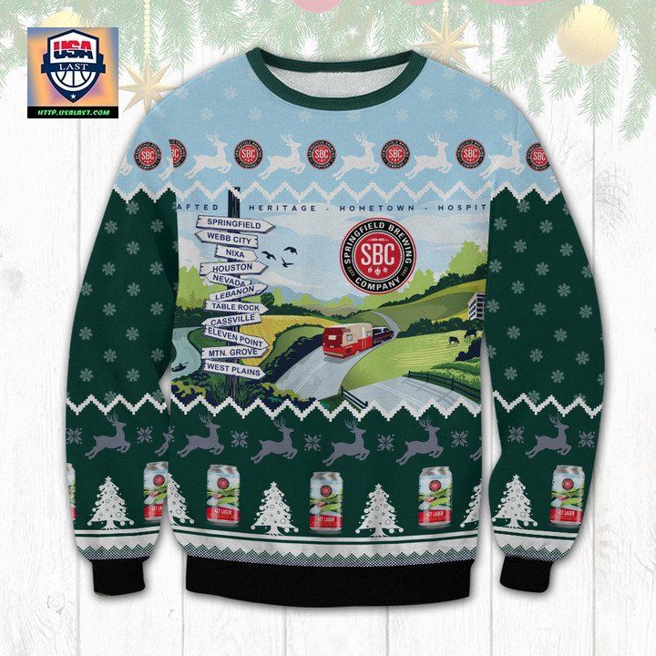 Springfield Brewing Beer Ugly Christmas Sweater
