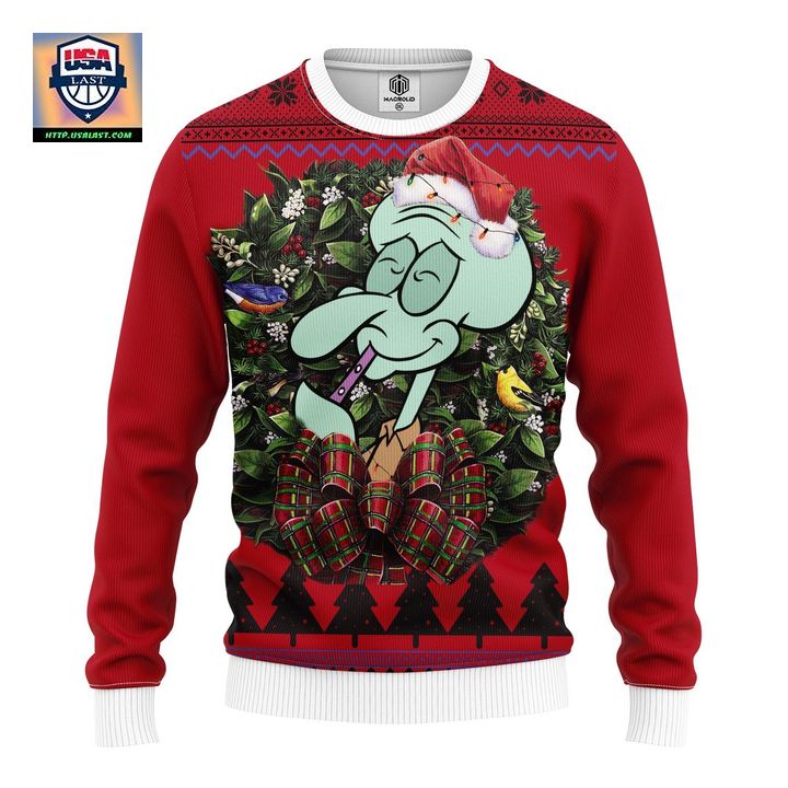 Squidward Tentacles Spongebob Squarepants Noel Mc Ugly Christmas Sweater Thanksgiving Gift