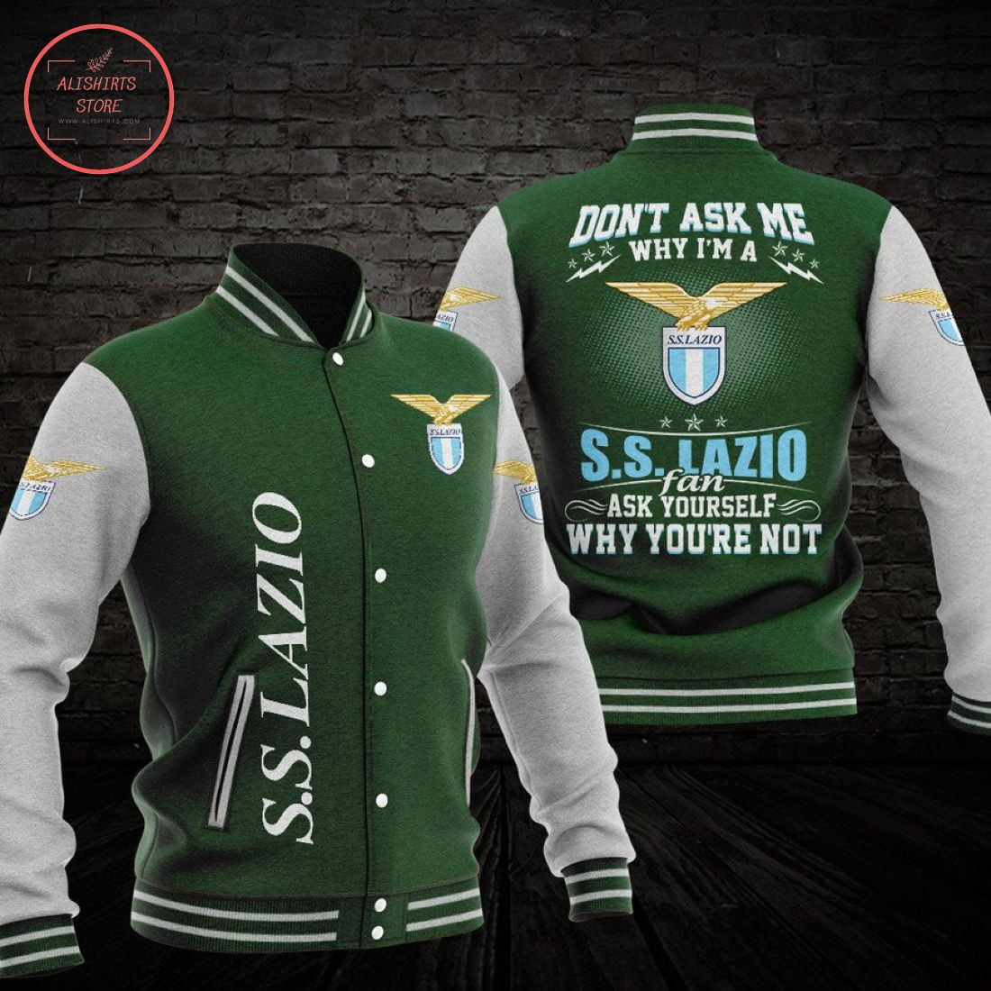 SS Lazio Varsity Baseball Jacket for Men & Women | Soccer Team Fan Gift