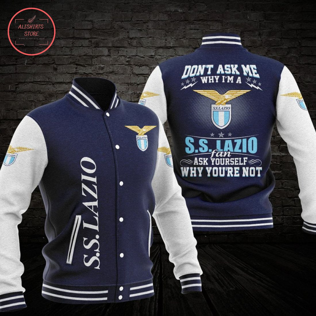 SS Lazio Varsity Baseball Jacket for Men & Women | Soccer Team Fan Gift
