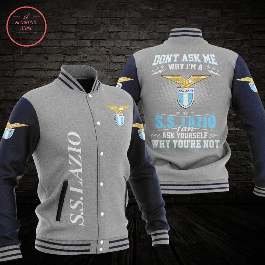 SS Lazio Varsity Baseball Jacket for Men & Women | Soccer Team Fan Gift