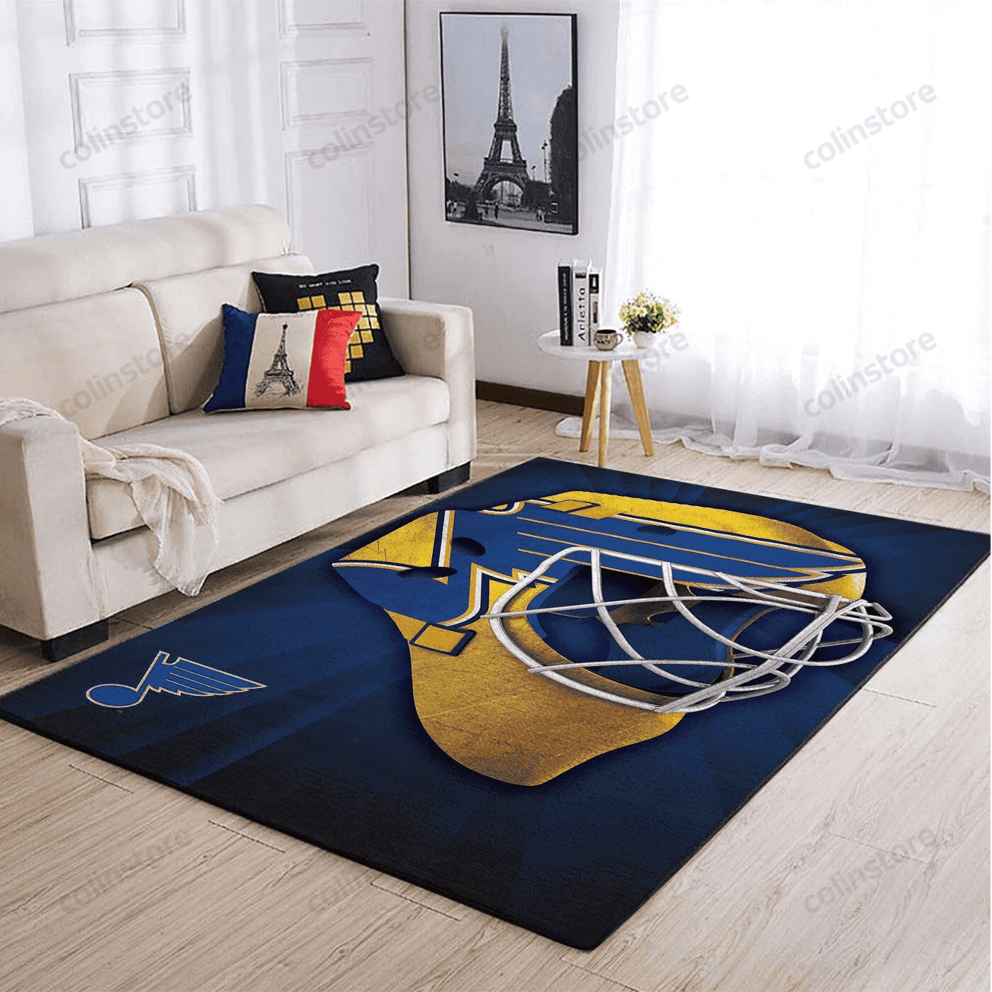St Louis Blues Team Logo Rectangle Area Rug – Full Print Carpet For Living Room & Bedroom Home Decor