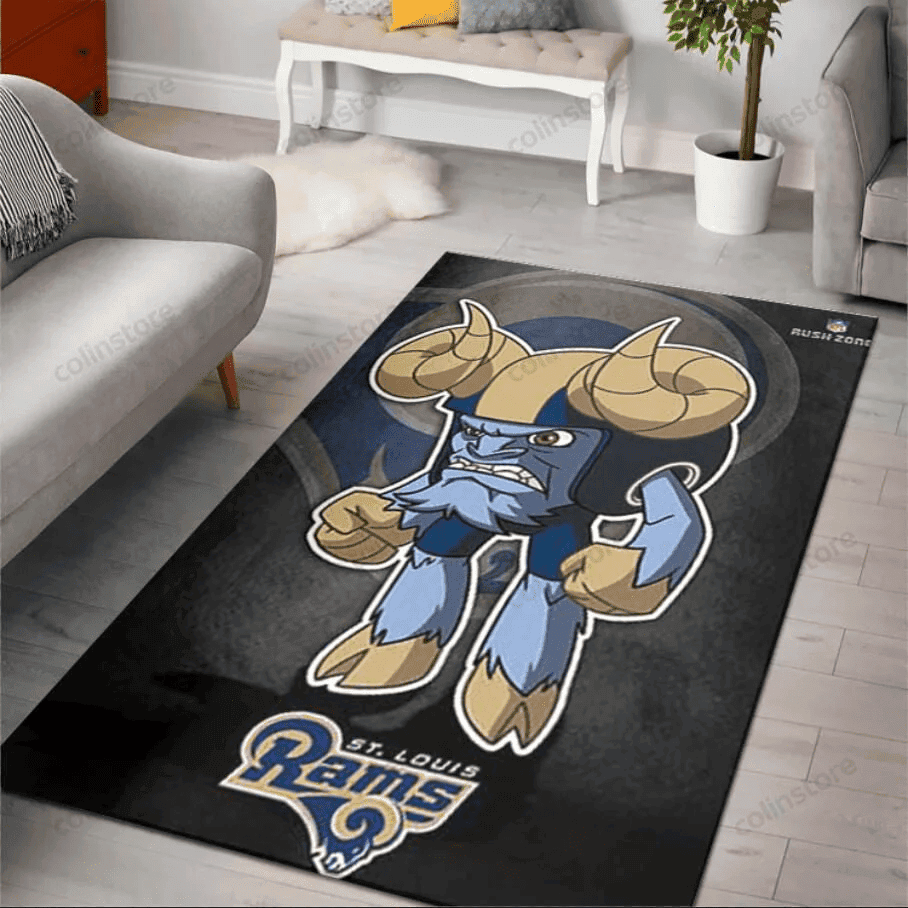 St Louis Rams Rusher Rush Zone Character Rectangle Area Rug – Full Print Carpet For Living Room & Bedroom Home Decor