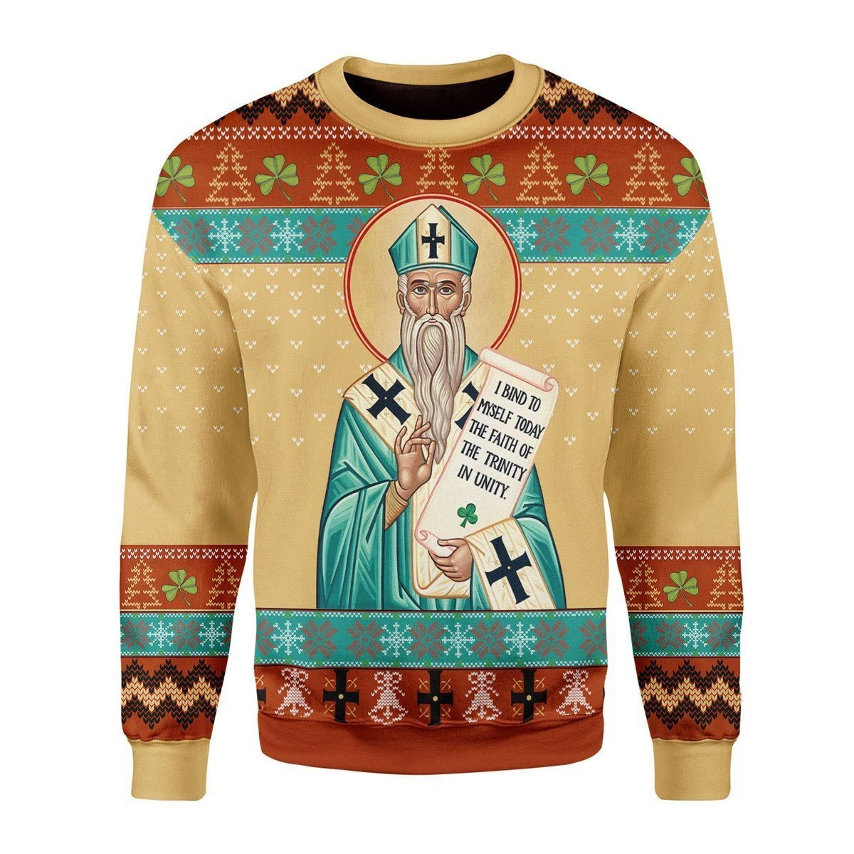 St Patrick Ugly Christmas Sweater, Perfect Holiday Gift
