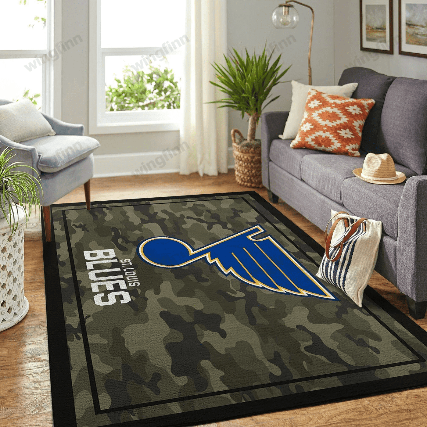 St. Louis Blues Rectangle Area Rug – Full Print Carpet For Living Room & Bedroom Home Decor