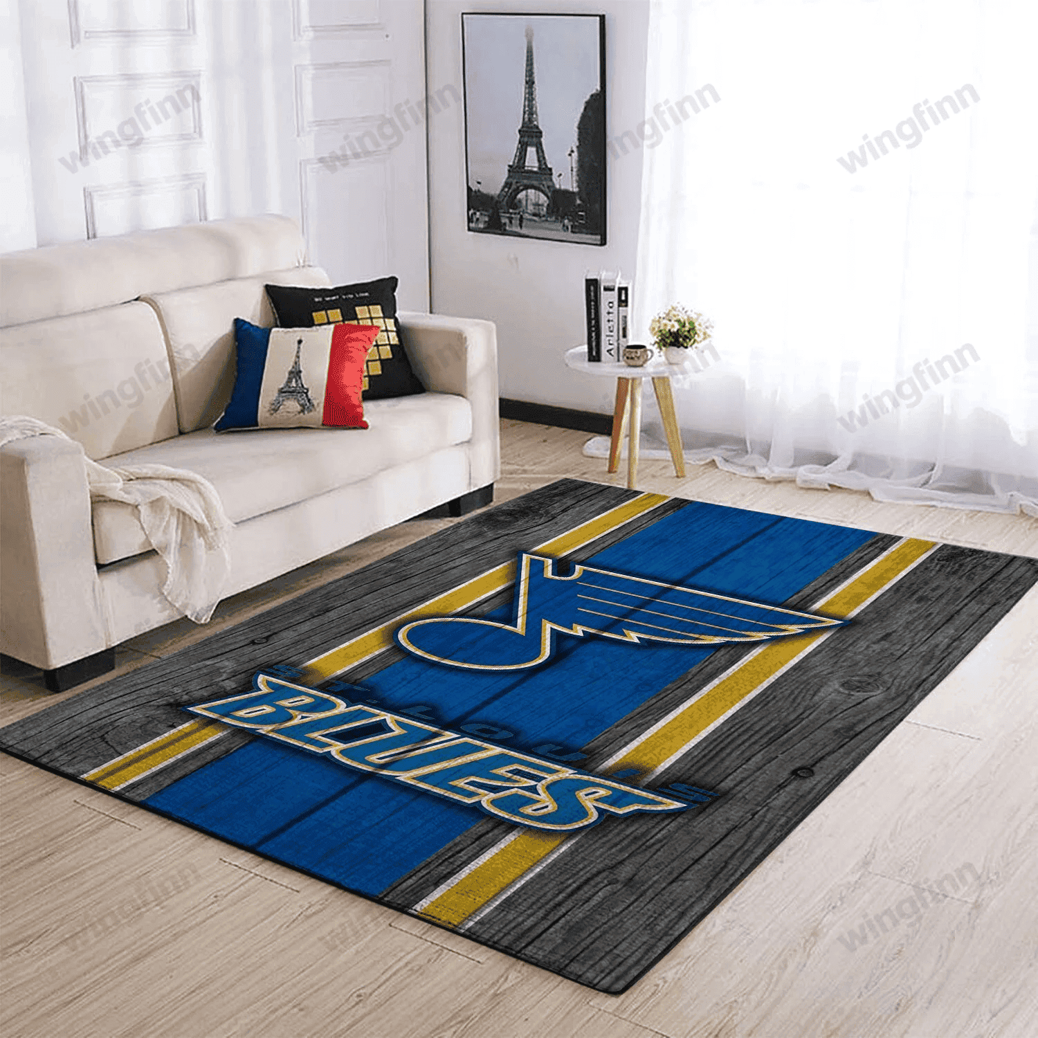 St. Louis Blues Team Logo Rectangle Area Rug – Full Print Carpet For Living Room & Bedroom Home Decor