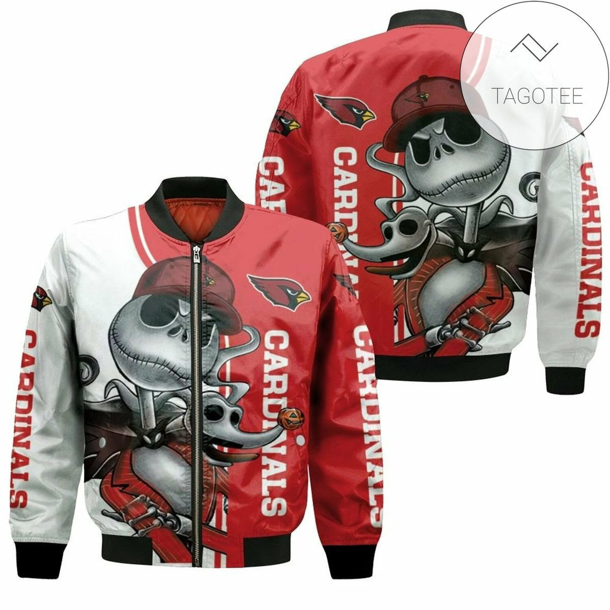 St. Louis Cardinals Jack Skellington And Zero Bomber Jacket | MLB Team Jacket for Men & Women | Baseball Fan Gift