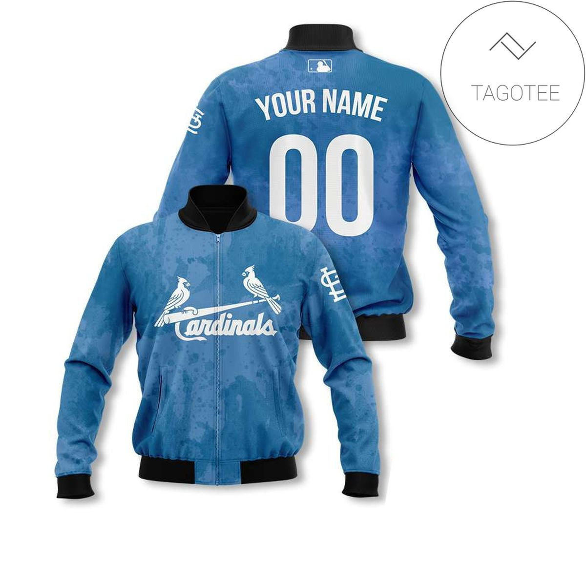 St. Louis Cardinals Personalized Name Number Blue Bomber Jacket | MLB Team Jacket for Men & Women | Baseball Fan Gift