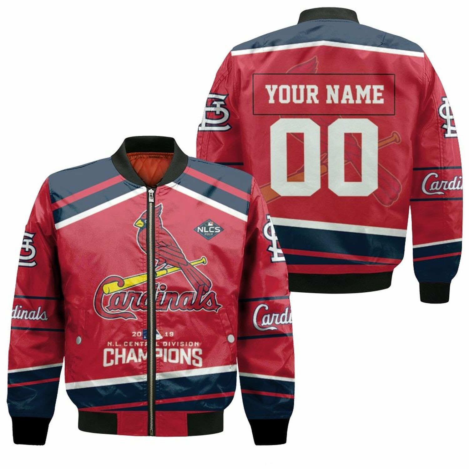 St. Louis Cardinals Personalized Name Number Nl Central Champions Bomber Jacket | MLB Team Jacket for Men & Women | Baseball Fan Gift