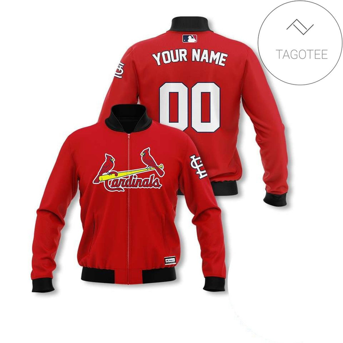 St. Louis Cardinals Personalized Name Number Red Bomber Jacket | MLB Team Jacket for Men & Women | Baseball Fan Gift