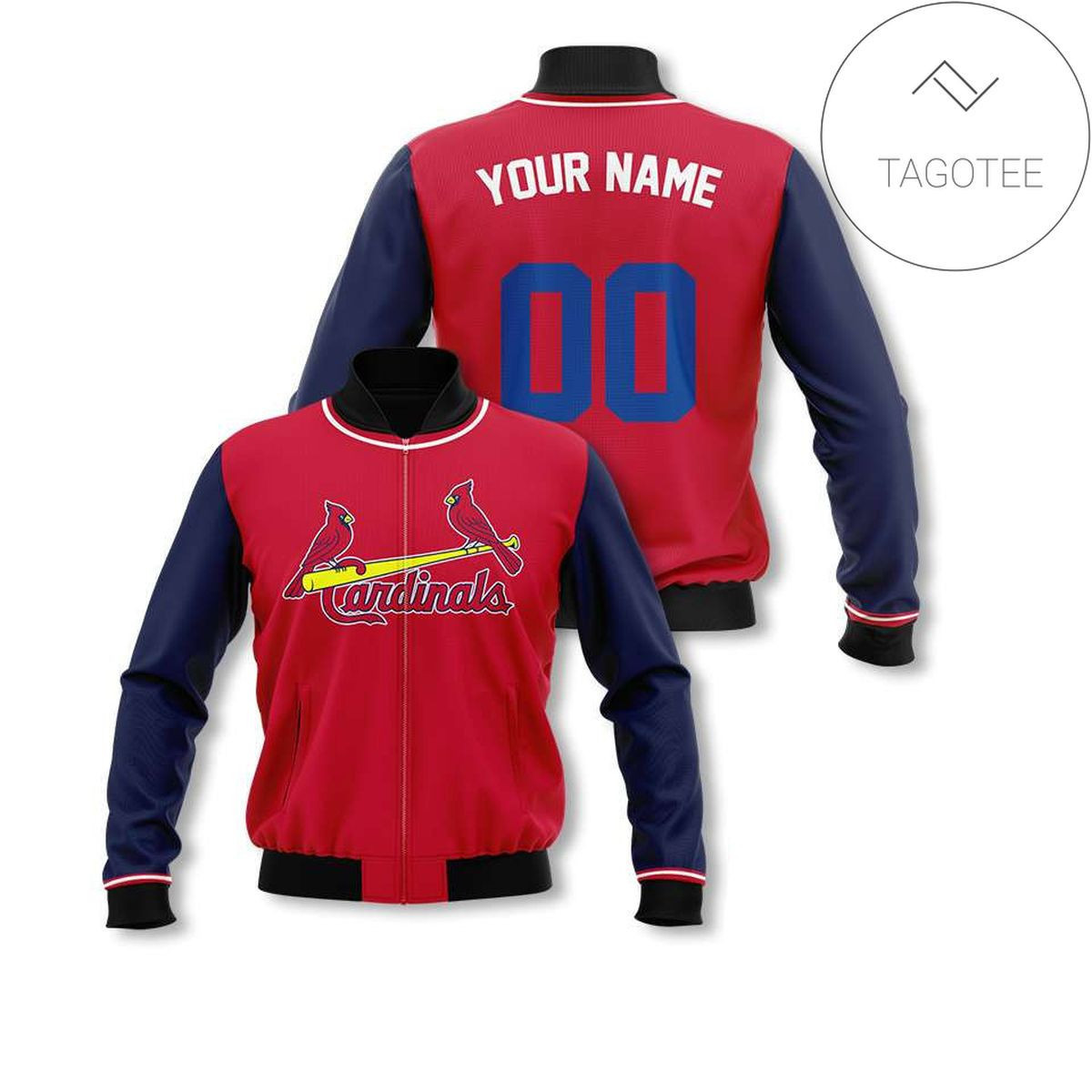 St. Louis Cardinals Personalized Name Number Red Navy Bomber Jacket | MLB Team Jacket for Men & Women | Baseball Fan Gift