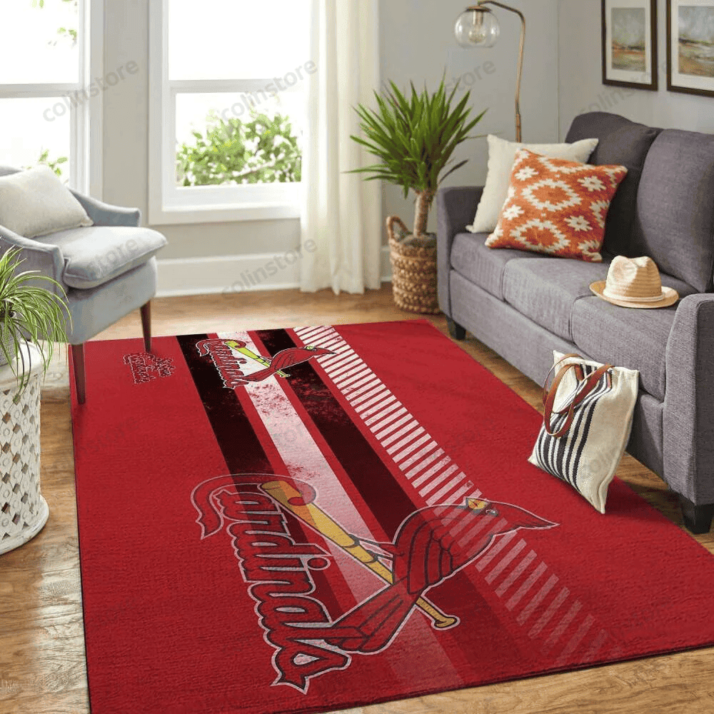 St. Louis Cardinals Team Logo Rectangle Area Rug – Full Print Carpet For Living Room & Bedroom Home Decor