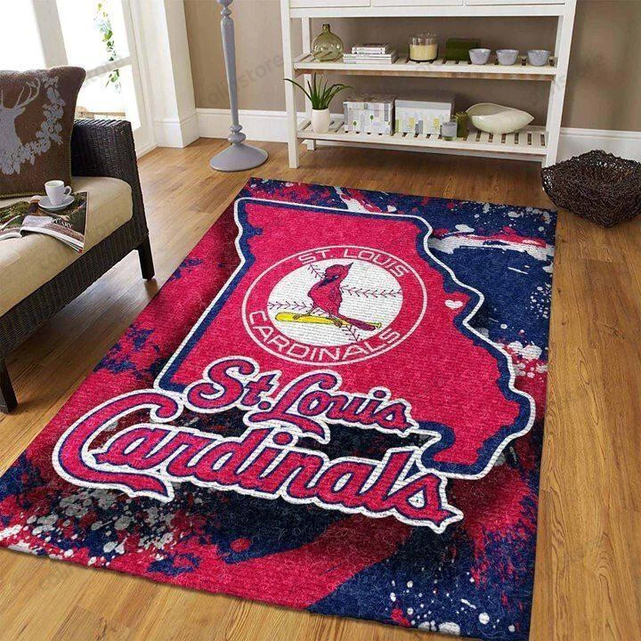St.louis Cardinals Baseball Rectangle Area Rug – Full Print Carpet For Living Room & Bedroom Home Decor