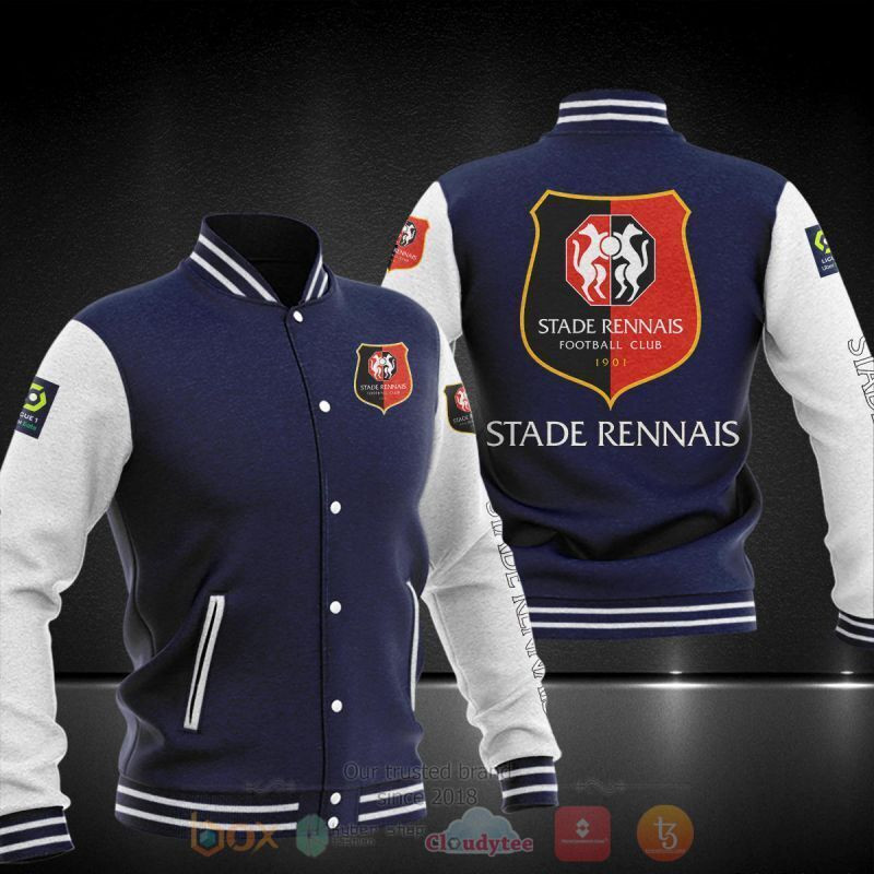 Stade Rennais Dark Blue Varsity Baseball Jacket for Men & Women | Soccer Team Fan Gift