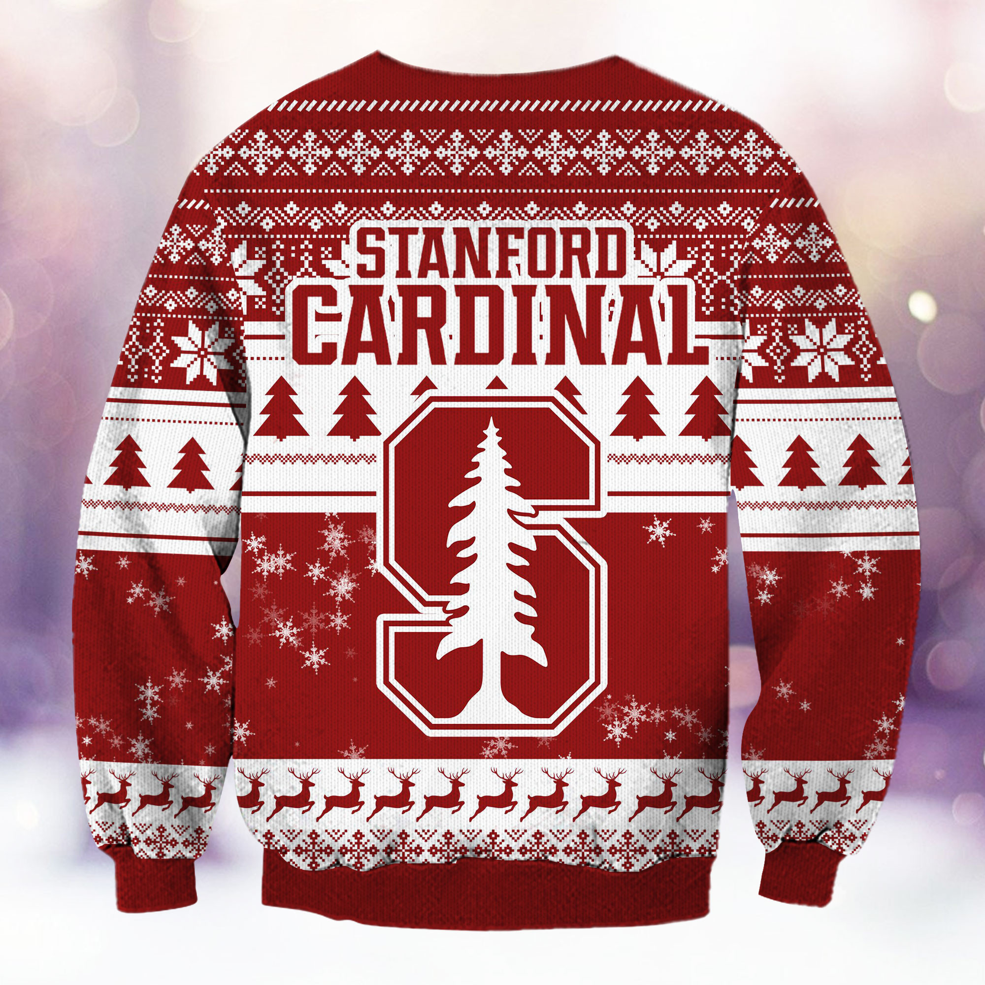 Stanford Cardinal Grinch Ugly Christmas Sweater, - Image 3