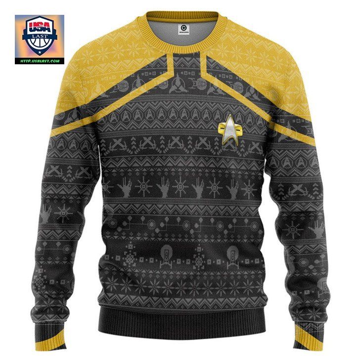 Star Trek Picard Yellow Christmas Sweater