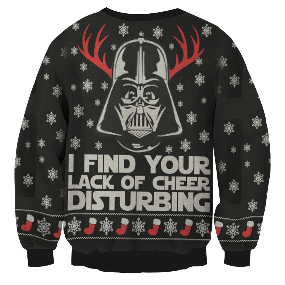 Star War Santa Clause I Find Your Lack Of Cheer Disturbing For Unisex Ugly Christmas Sweater, - Image 3